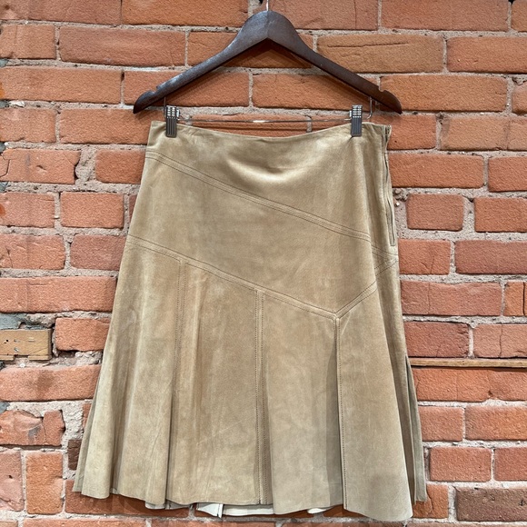 Dresses & Skirts - Danier Leather Tan Suede Skirt
